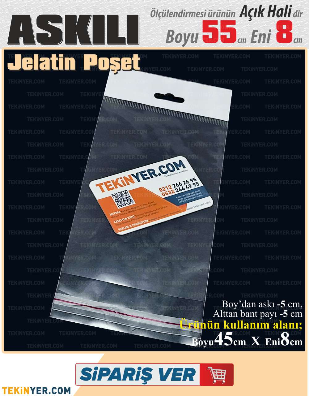8x55 cm Askılı Jelatin