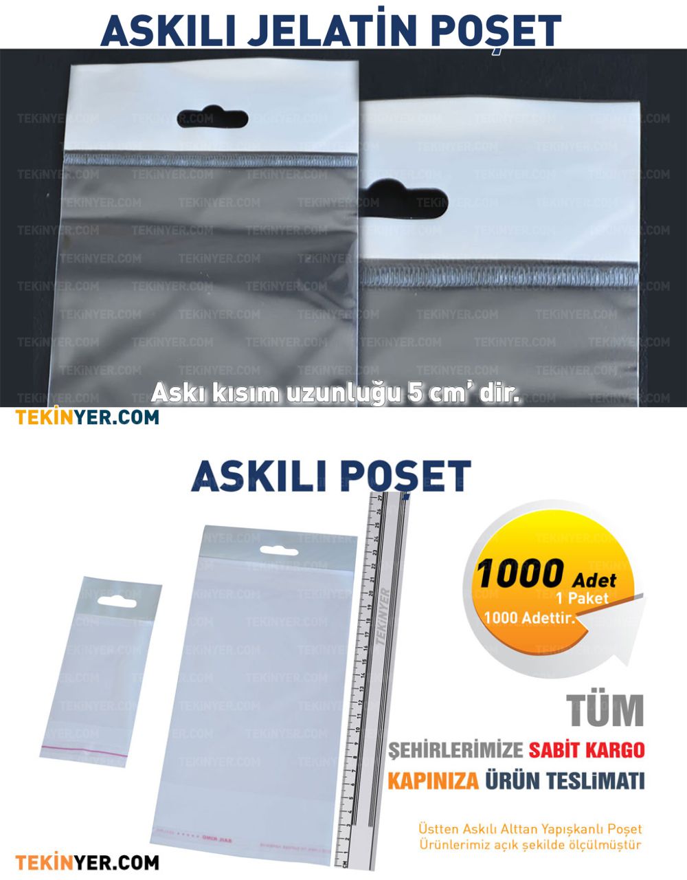 Askılı Tek Yön Bantlı Jelatin