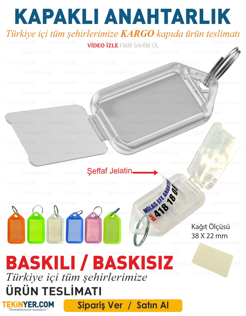 Şeffaf Kapaklı Plastik Anahtarlık 
